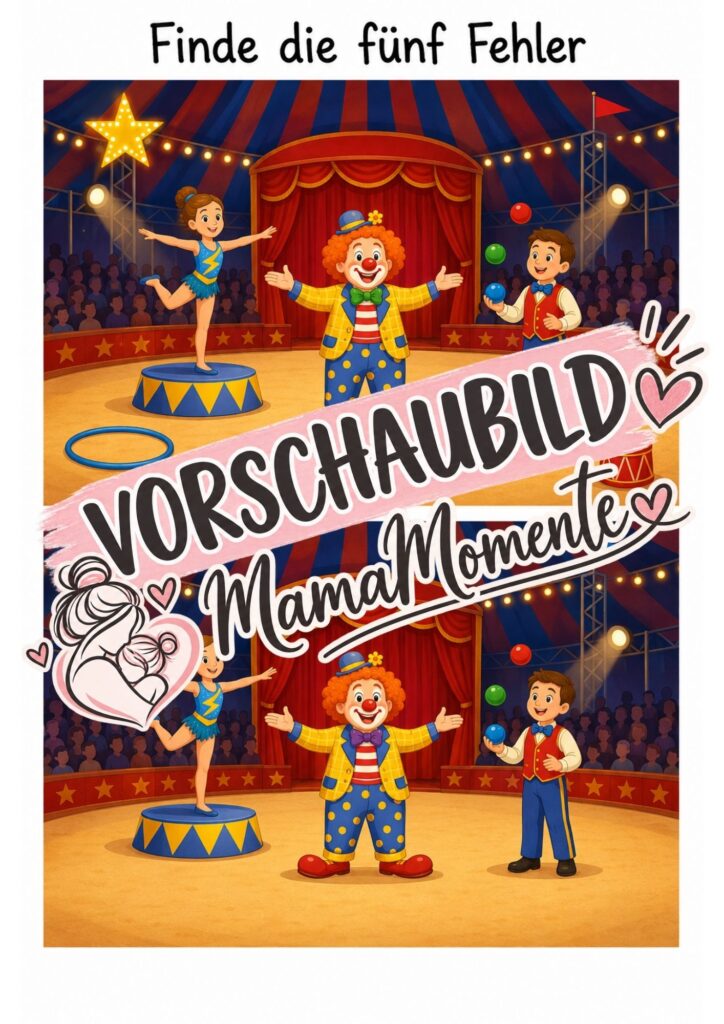 5 Fehler suchen Zirkus