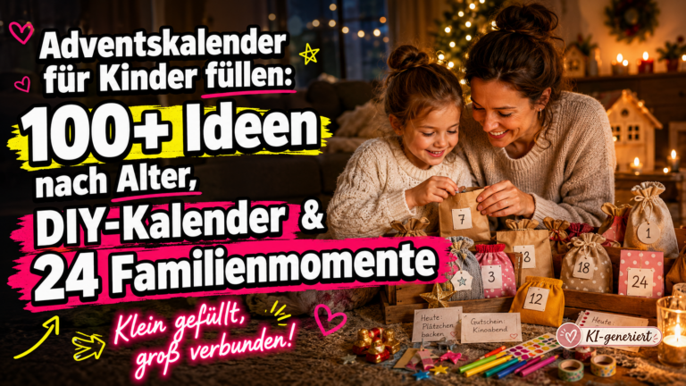 Adventskalender für Kinder zum Befüllen mit kleinen Geschenken und Ideen für gemeinsame Familienzeit