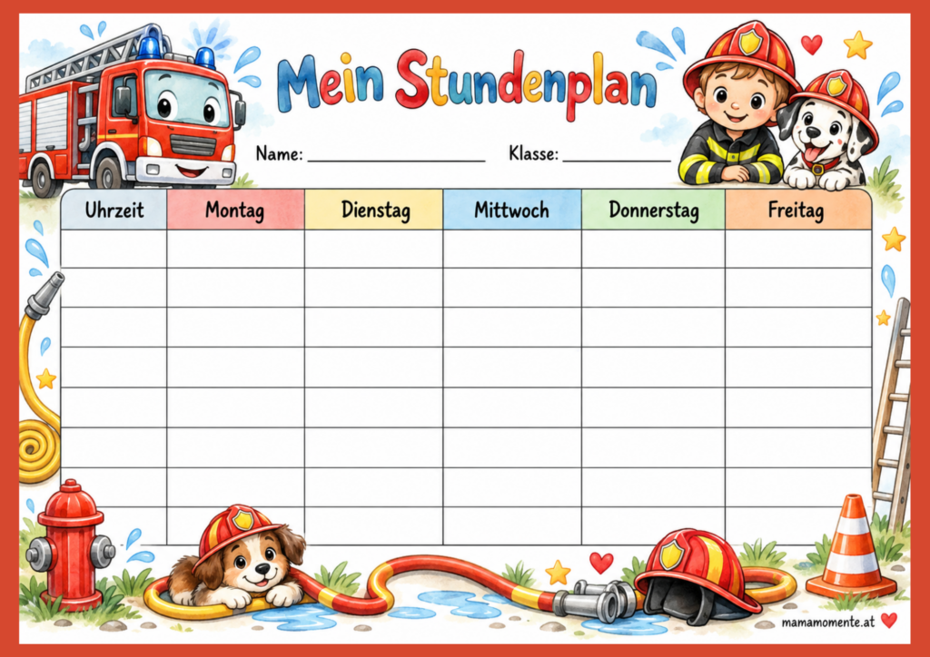 Stundenplan Feuerwehr