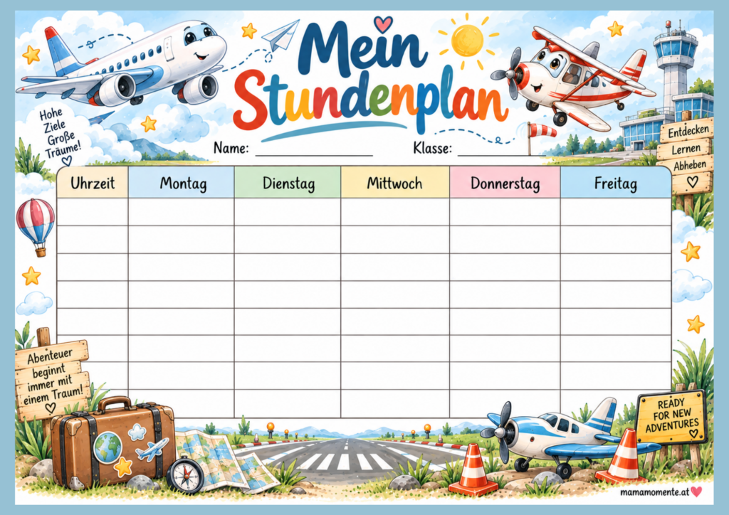 Stundenplan Flugzeug
