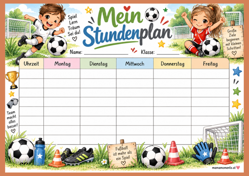 Stundenplan Fußball