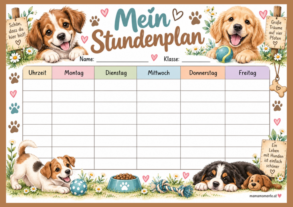 Stundenplan Hunde