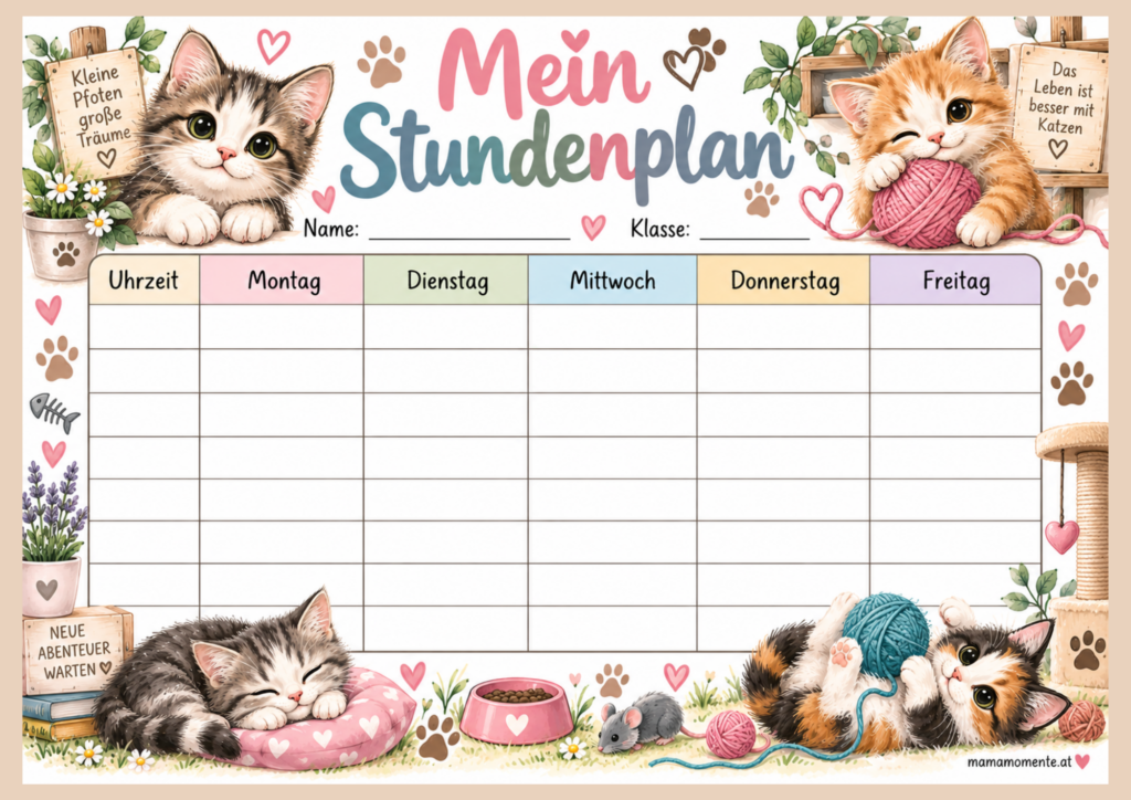 Stundenplan Katzen