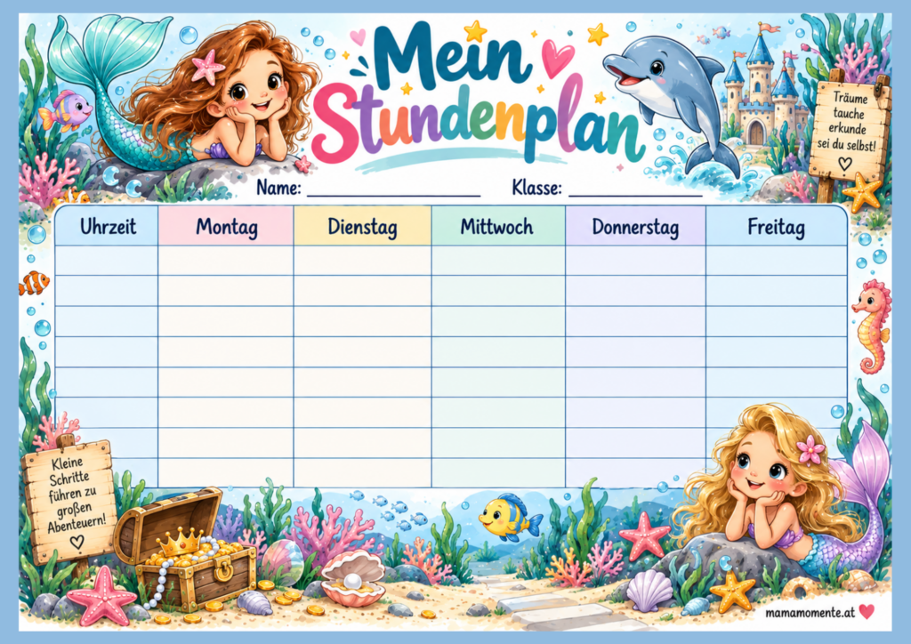 Stundenplan Meerjungfrau