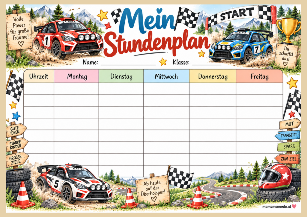 Stundenplan Rallye