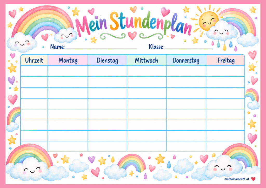 Stundenplan Regenbogen