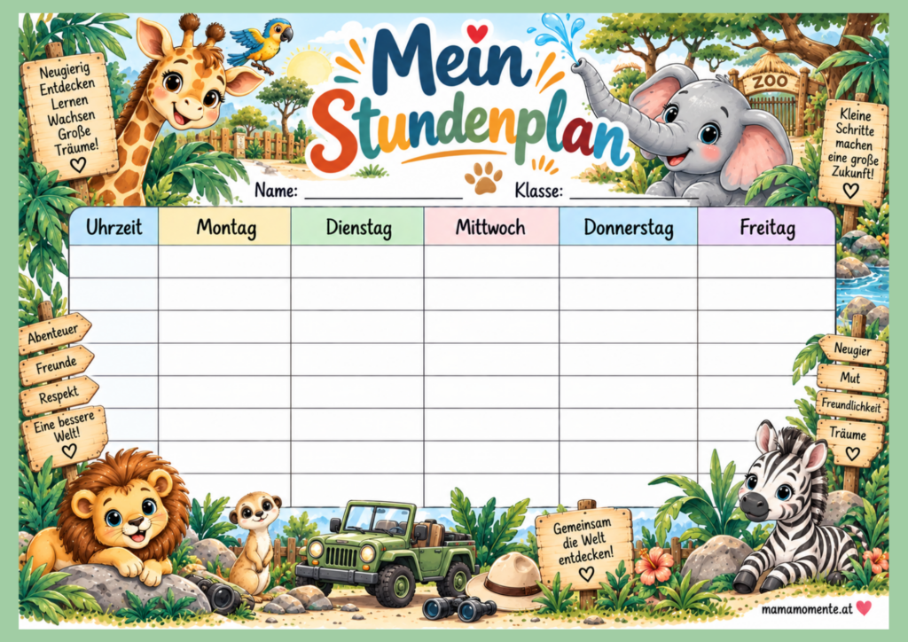 Stundenplan Zoo